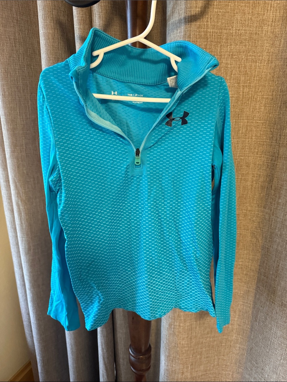 Under Armour Teal Blue Girls' Quarter-Zip Performance Top